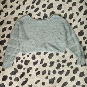 Oversized Cropped Knit Sweater